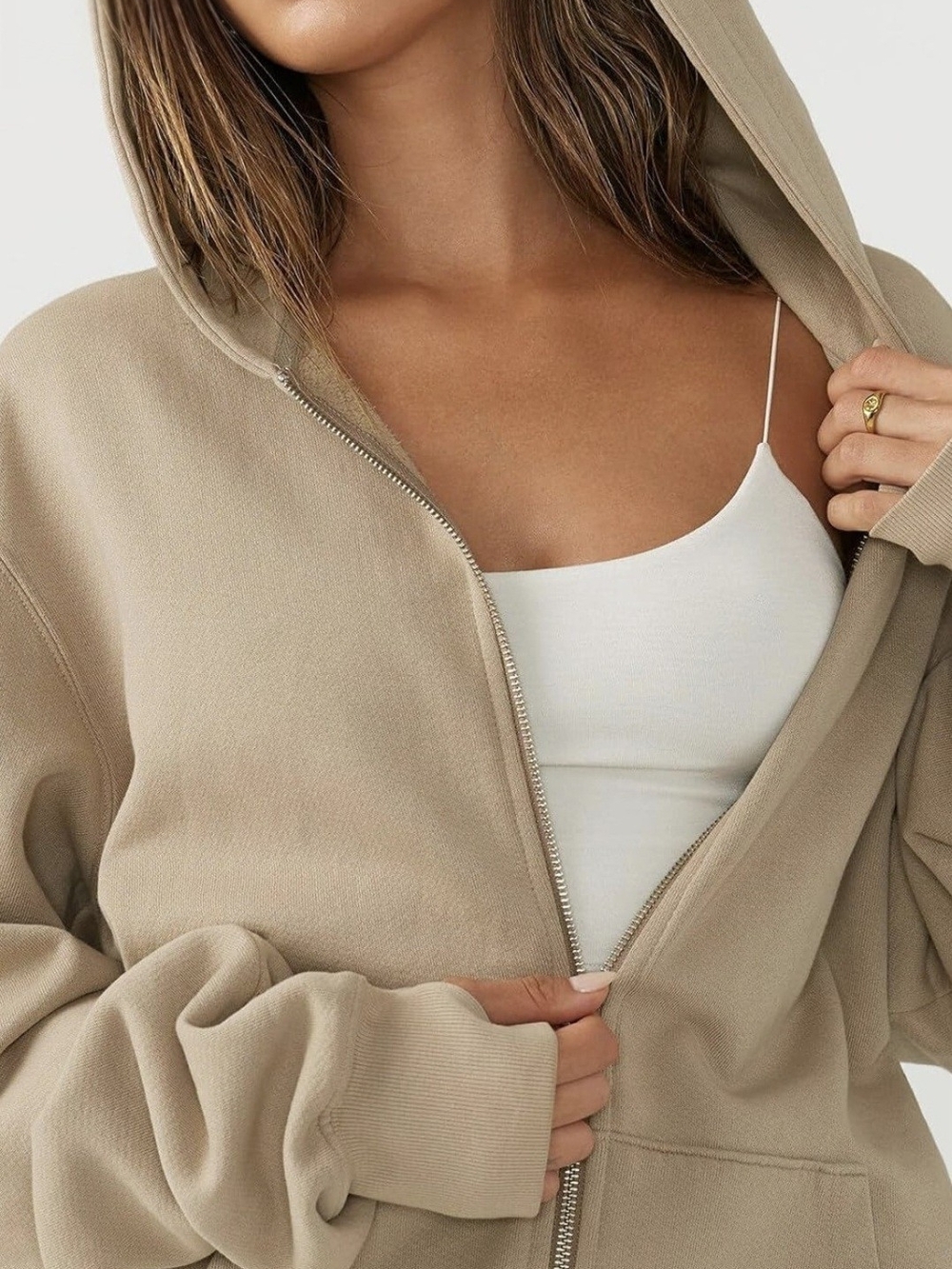 Joah Brown Empire Zip Hoodie In Desert French Terry | O/S = S/M - Picture 6 of 15